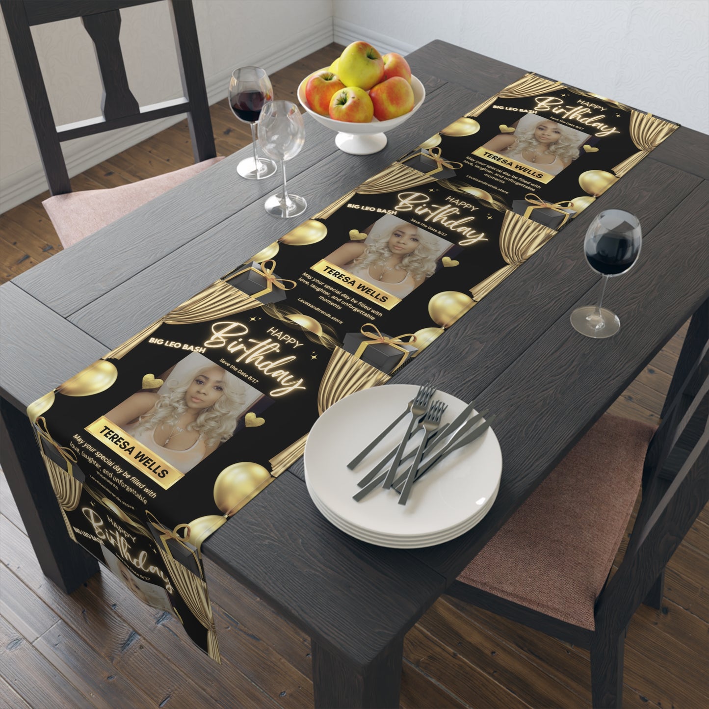 Birthday girl-Table Runner (Cotton, Poly)