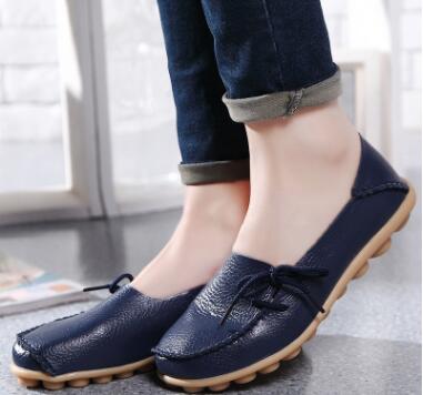 Genuine Leather Women's Flat Loafers Size 44