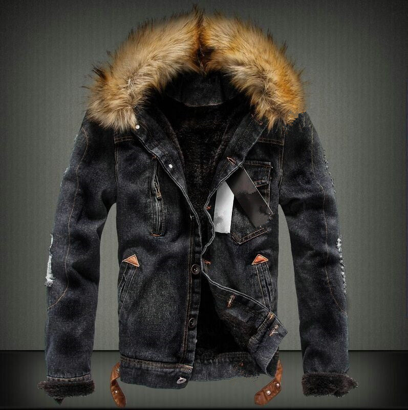 Thick Plus Velvet Youth Denim Jacket