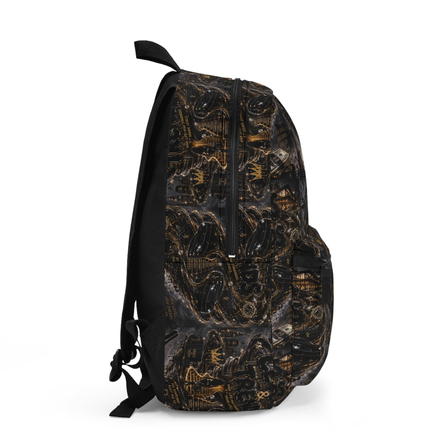 Levels and Trends  Pattern Backpack — Dark Grunge Daypack for Teens & Alternative Style