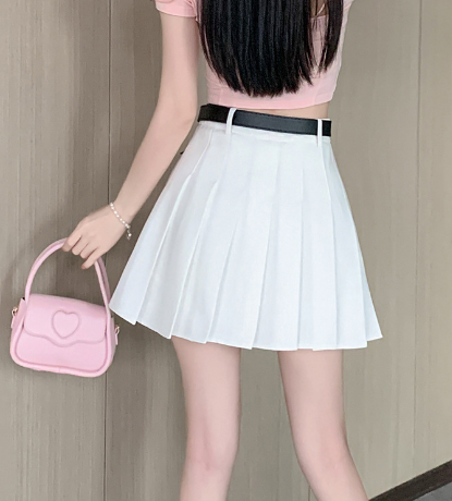 High Waist Pleated Skirt for Ladies' Fashion