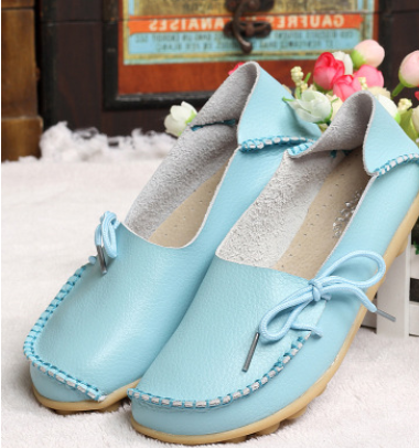 Genuine Leather Women's Flat Loafers Size 44