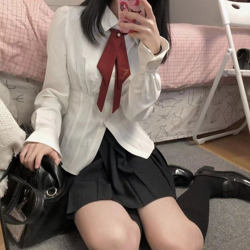 Elegant White Blouse - Korean Fashion Slim Fit
