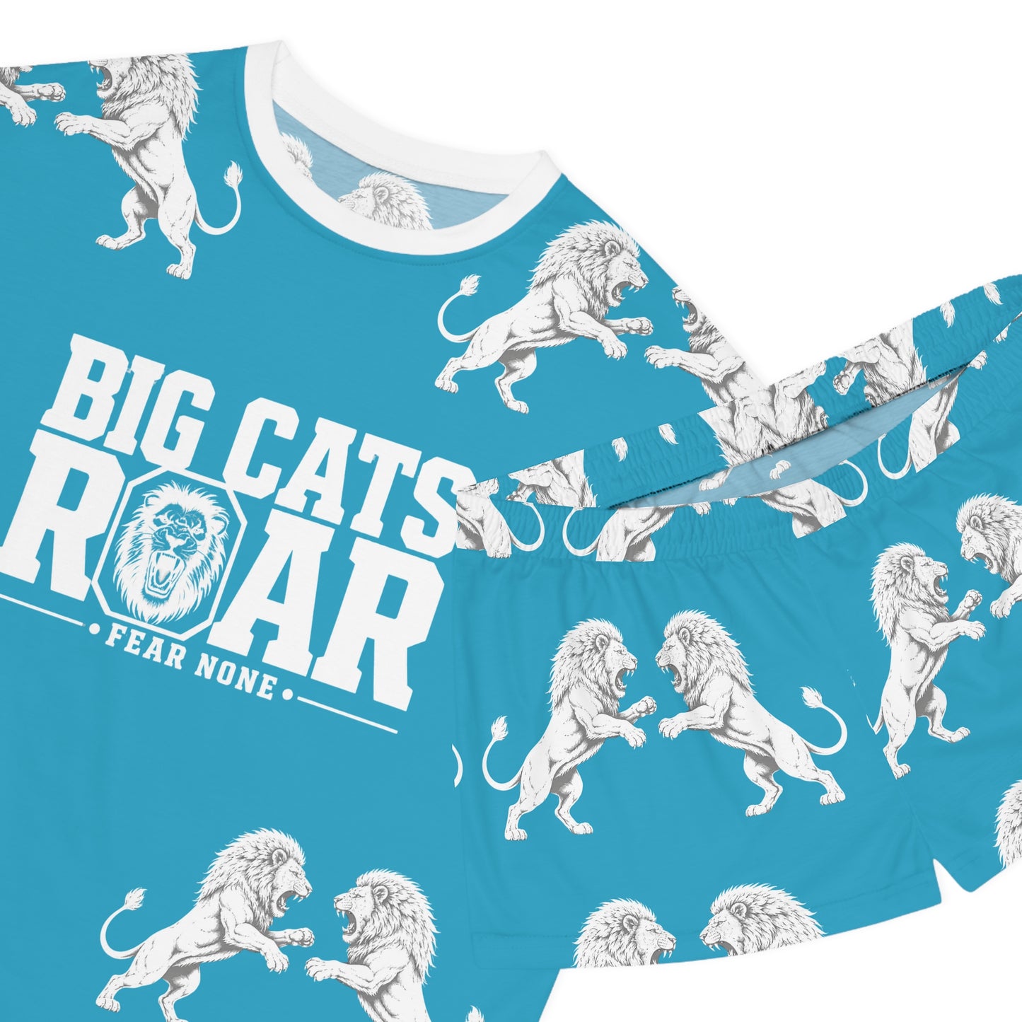 Big Cats Roar Women's Pajama Set — Fear None Printed Short Sleepwear