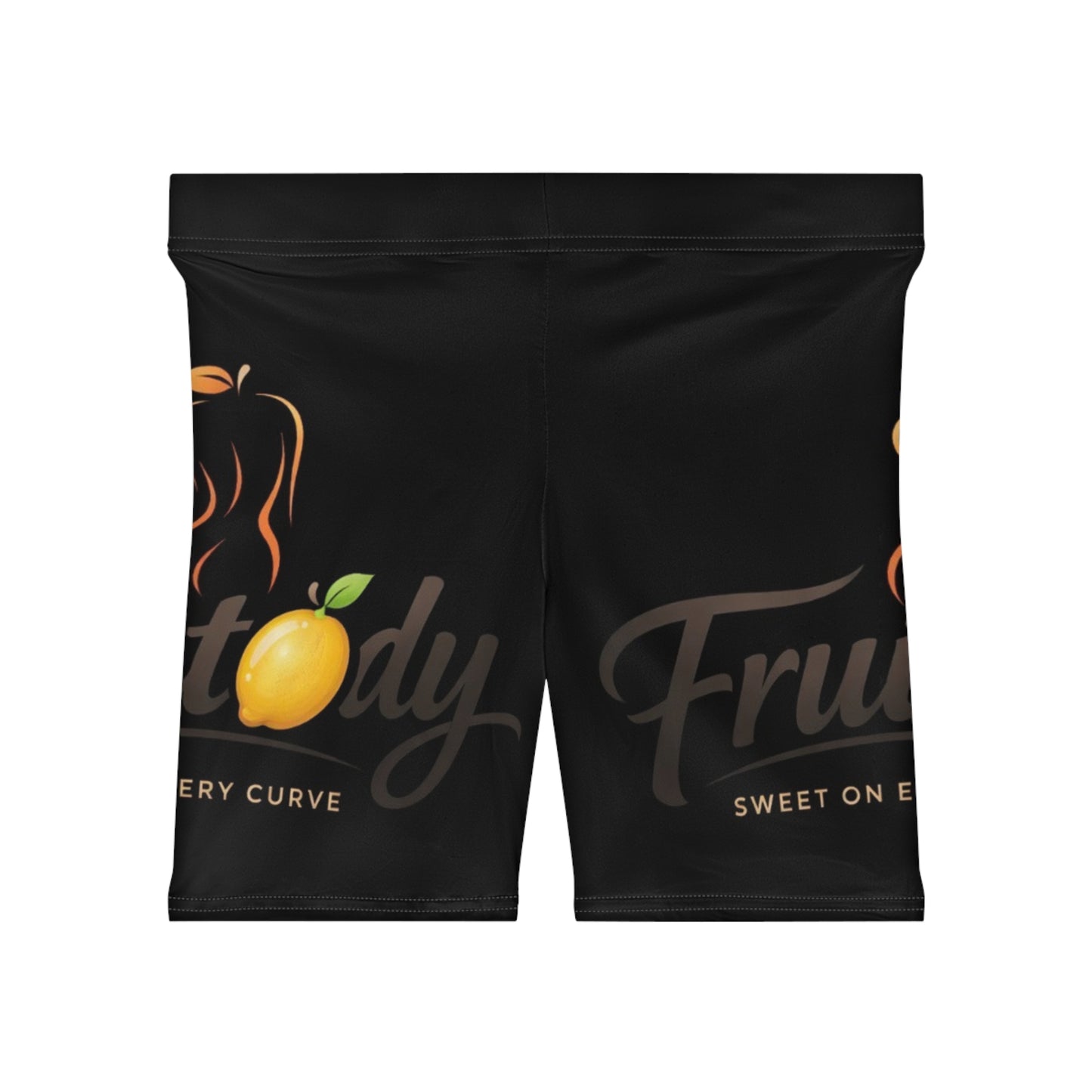 Fruitody lemon- Women’s Biker Shorts — 'Fruitbody' Peach Graphic Activewear