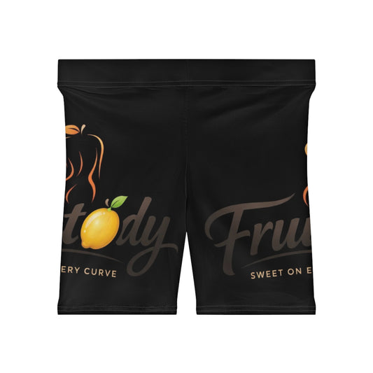 Fruitody lemon- Women’s Biker Shorts — 'Fruitbody' Peach Graphic Activewear