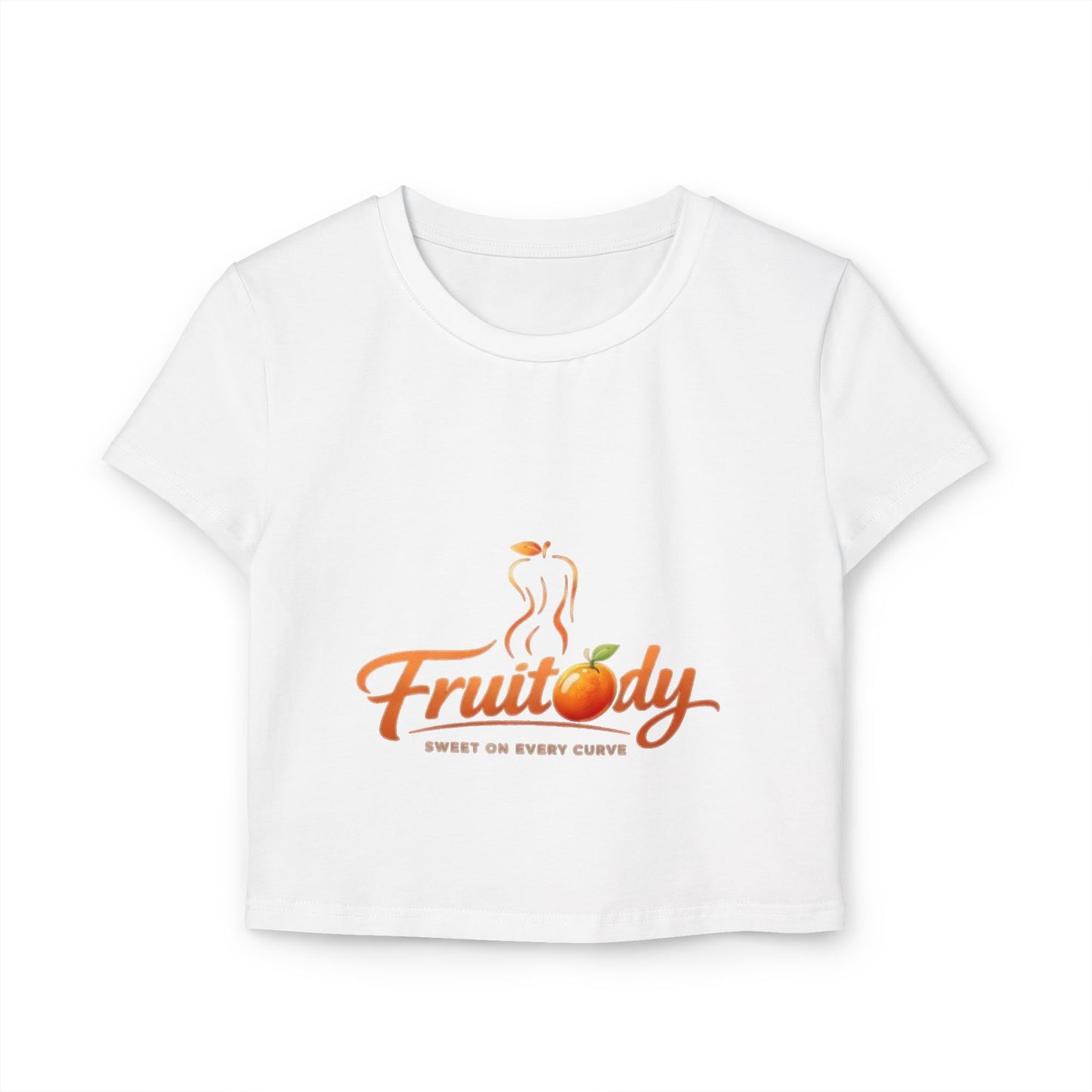 Fruitody Women's Crop Tee — Orange  Fruit Logo Casual Summer Top