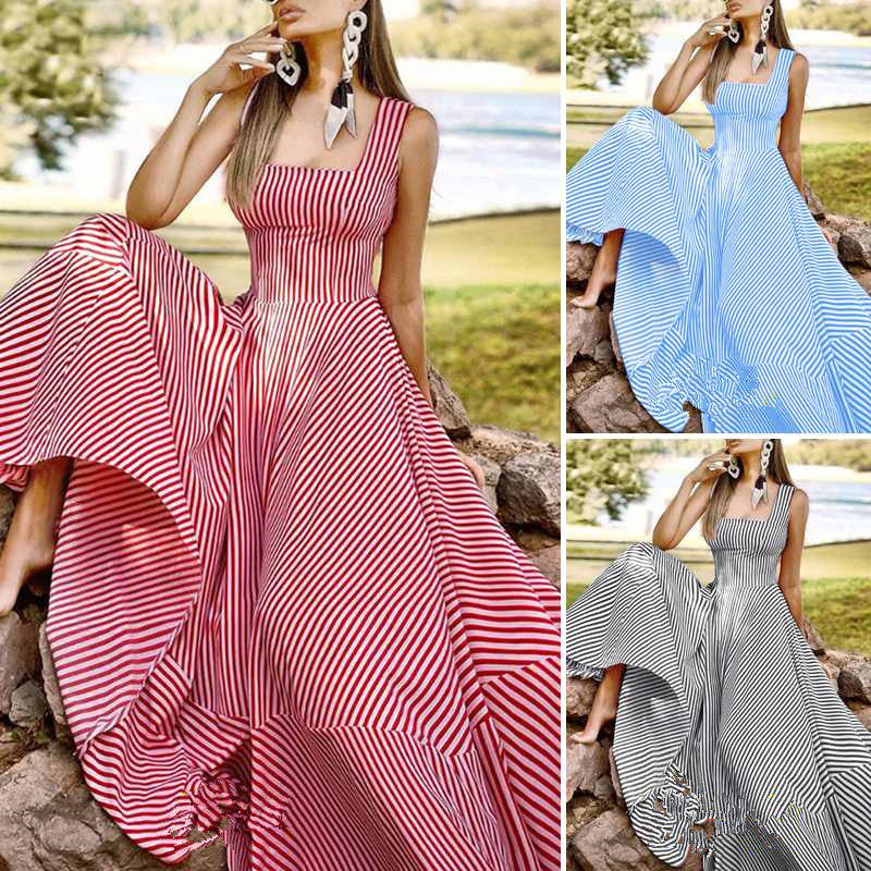 2026 Summer Women's Striped Sleeveless Dress