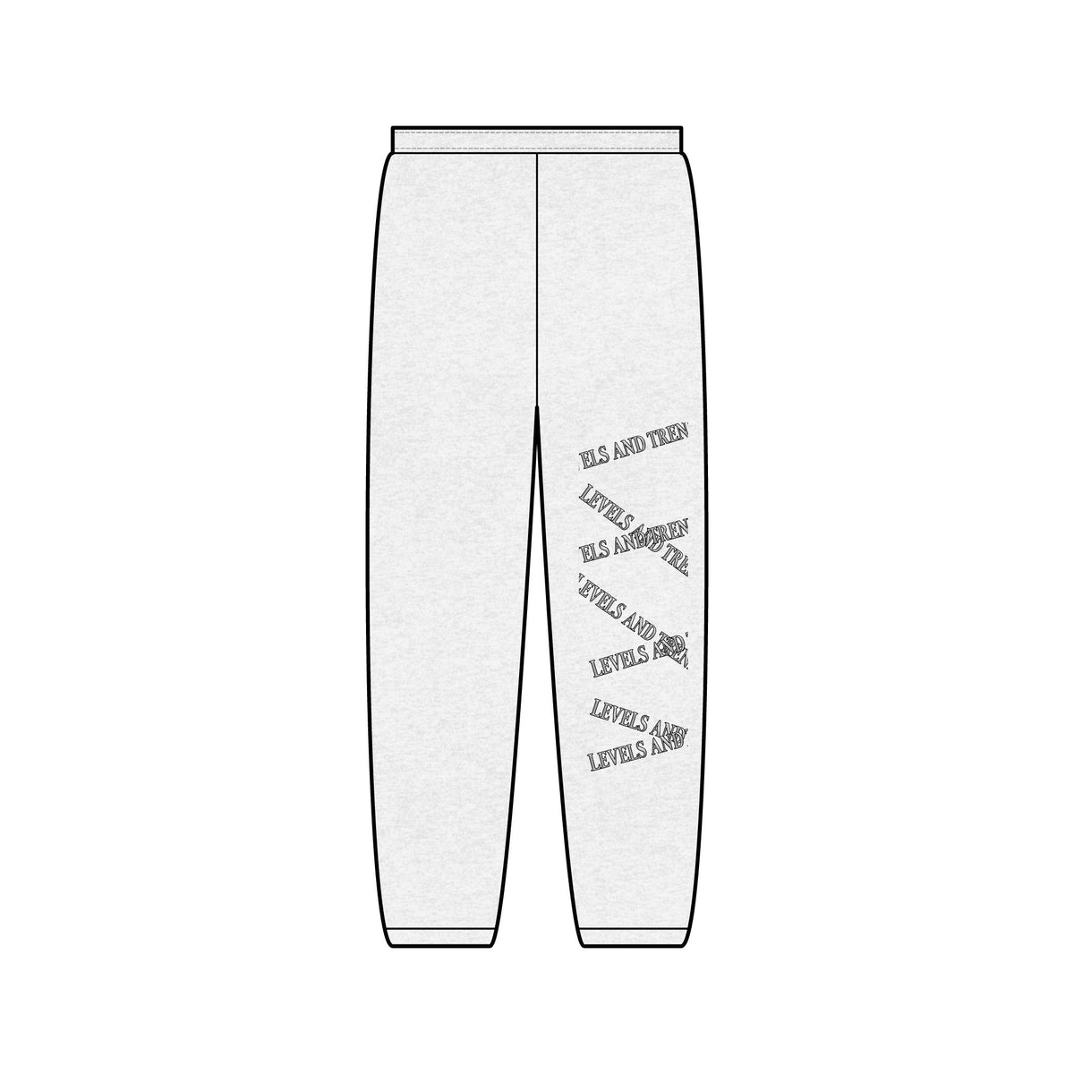 Levels and Trends Diagonal Text Joggers — Minimalist Script Sweatpants with Side Typography