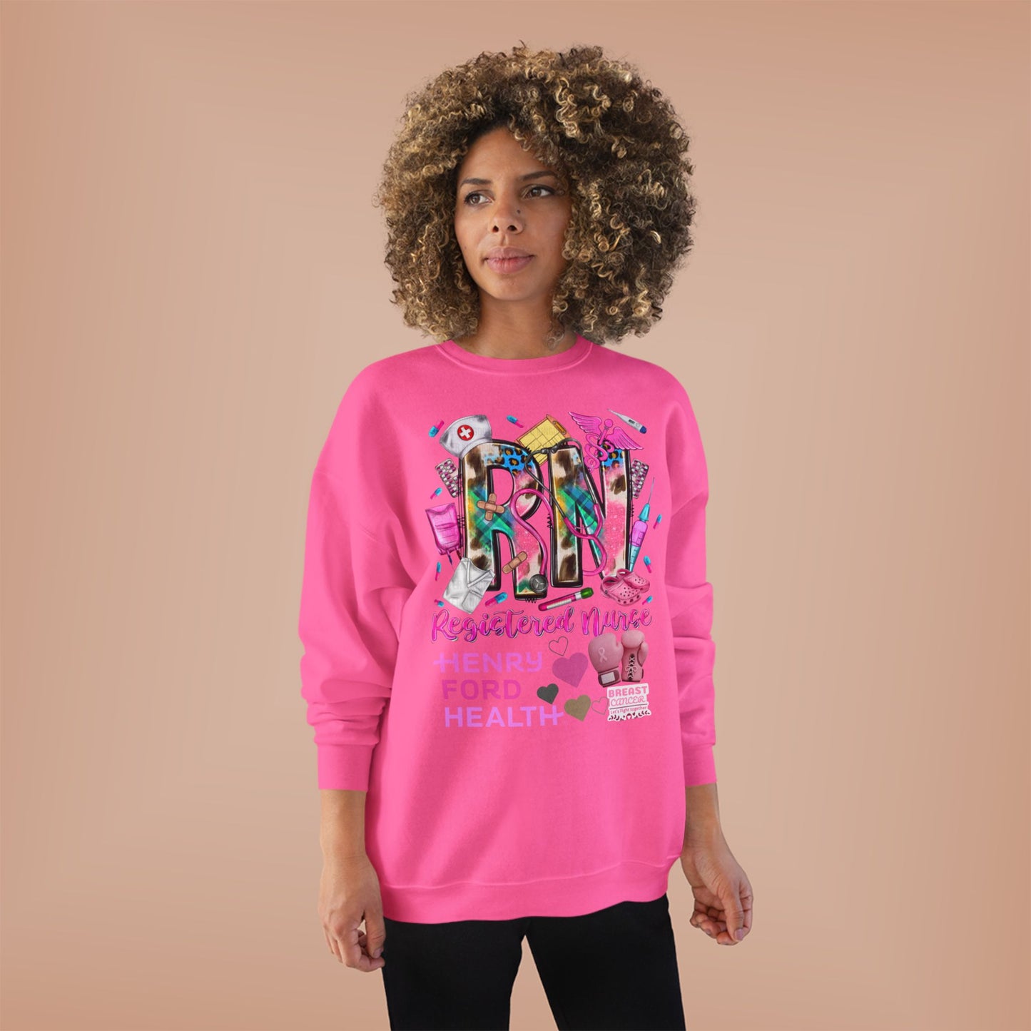 RN Nurse breast cancer Crewneck Sweatshirt | Eco-Friendly Gift for Healthcare Workers, Perfect for Nurse Appreciation, Mother's Day, Birthdays, [...]