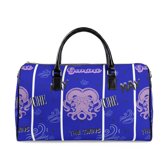 Zodiac sign, Gemini -Leather Travel Bag