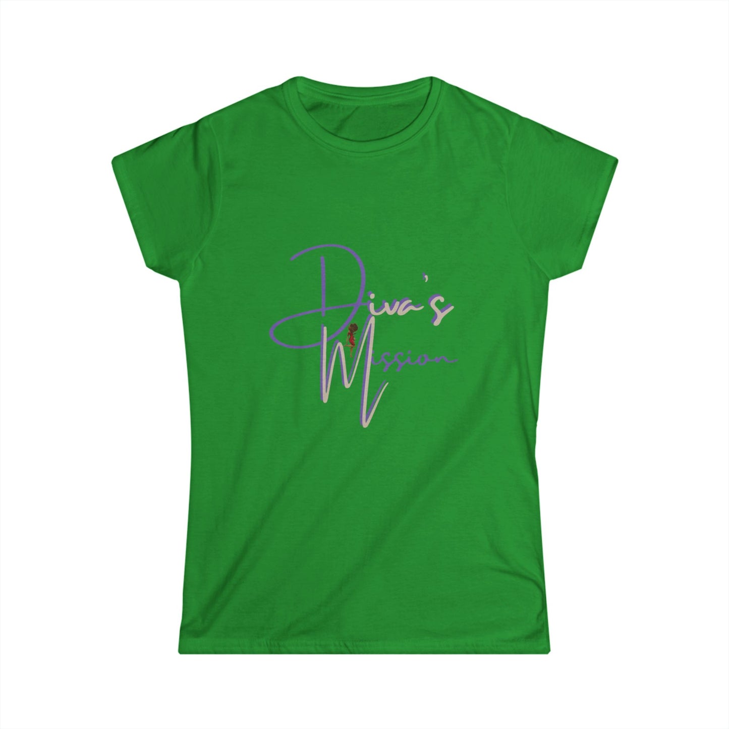Purple Women's Tee - 'Diva's Mission' Script Logo Graphic
