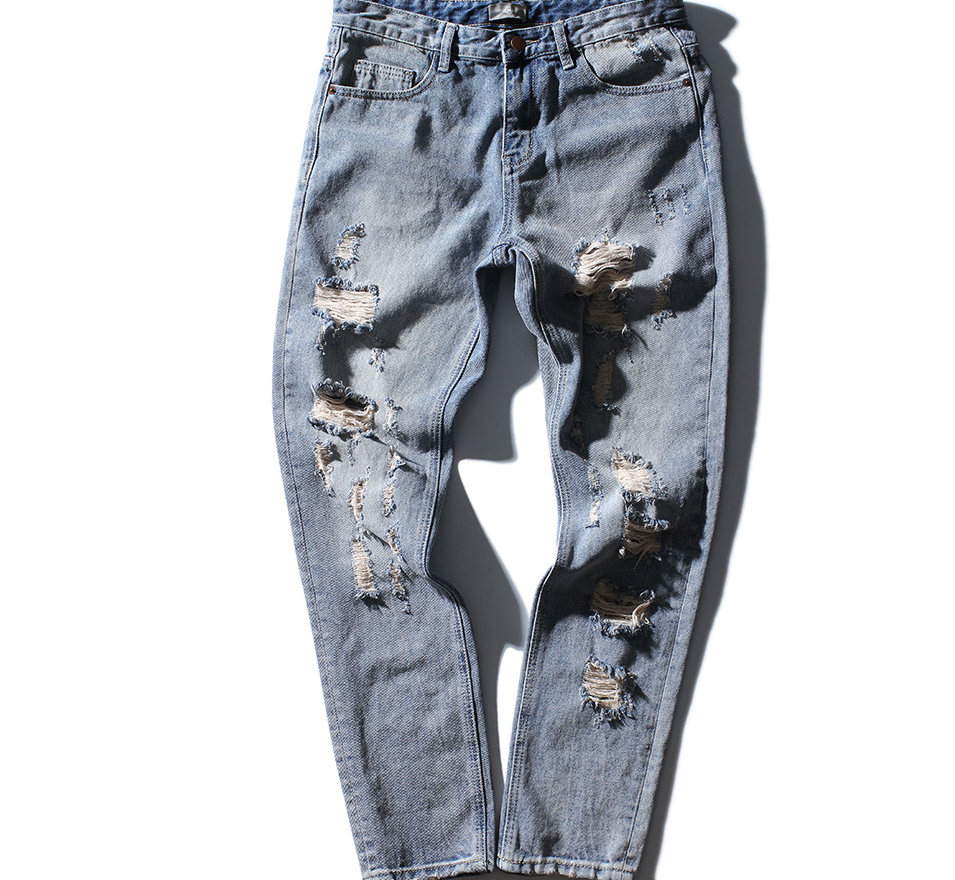 Rose Embroidered Ripped Denim Jeans