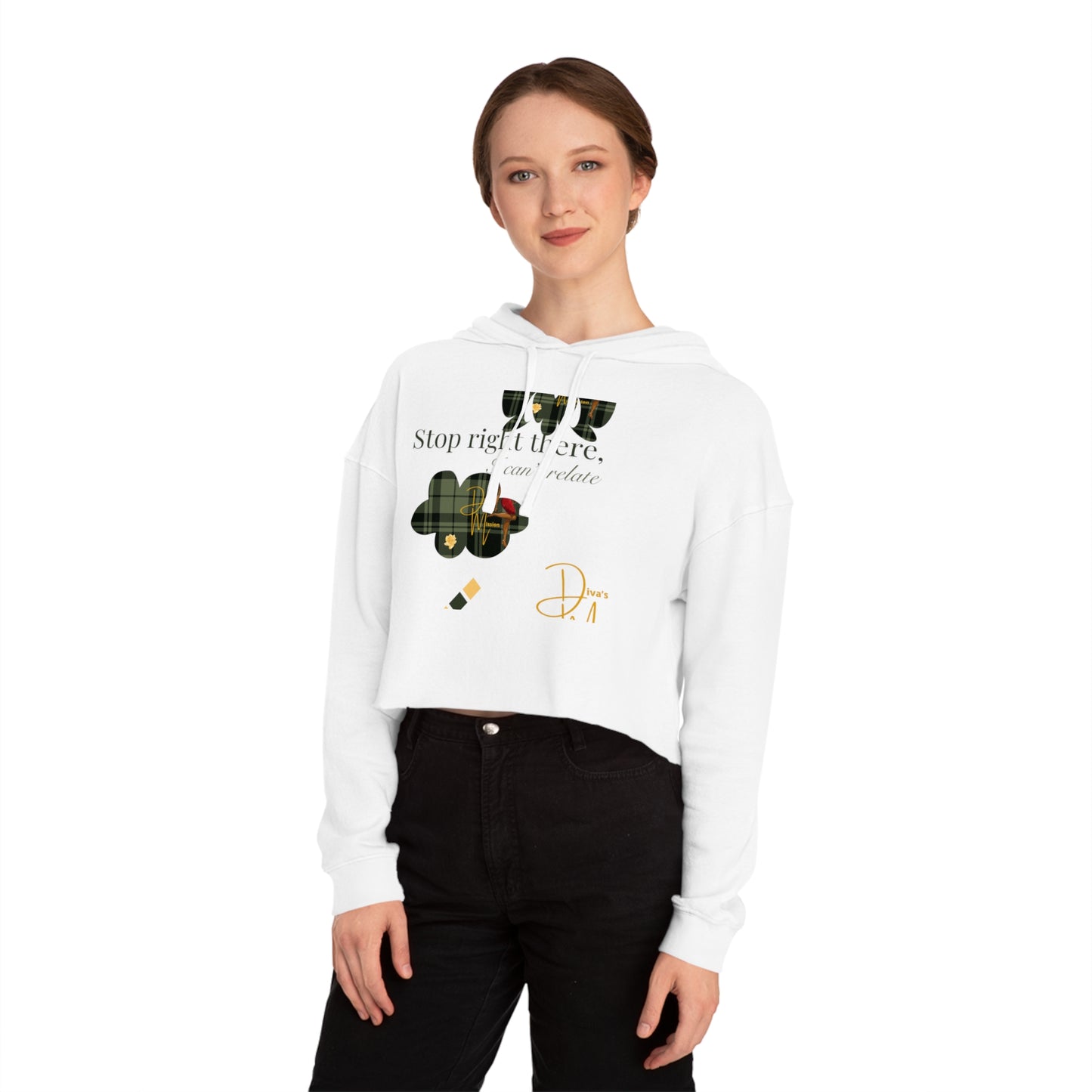 Diva’s Mission-Women’s Cropped Hooded Sweatshirt