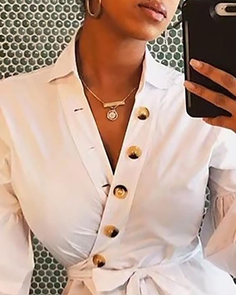 Autumn Lantern Sleeve Blouse for Women