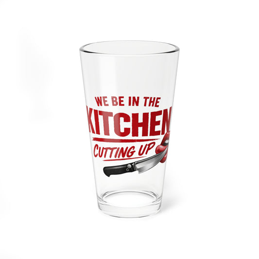 Kitchen Cutting Up 16oz Mixing Glass — Funny Chef Barware