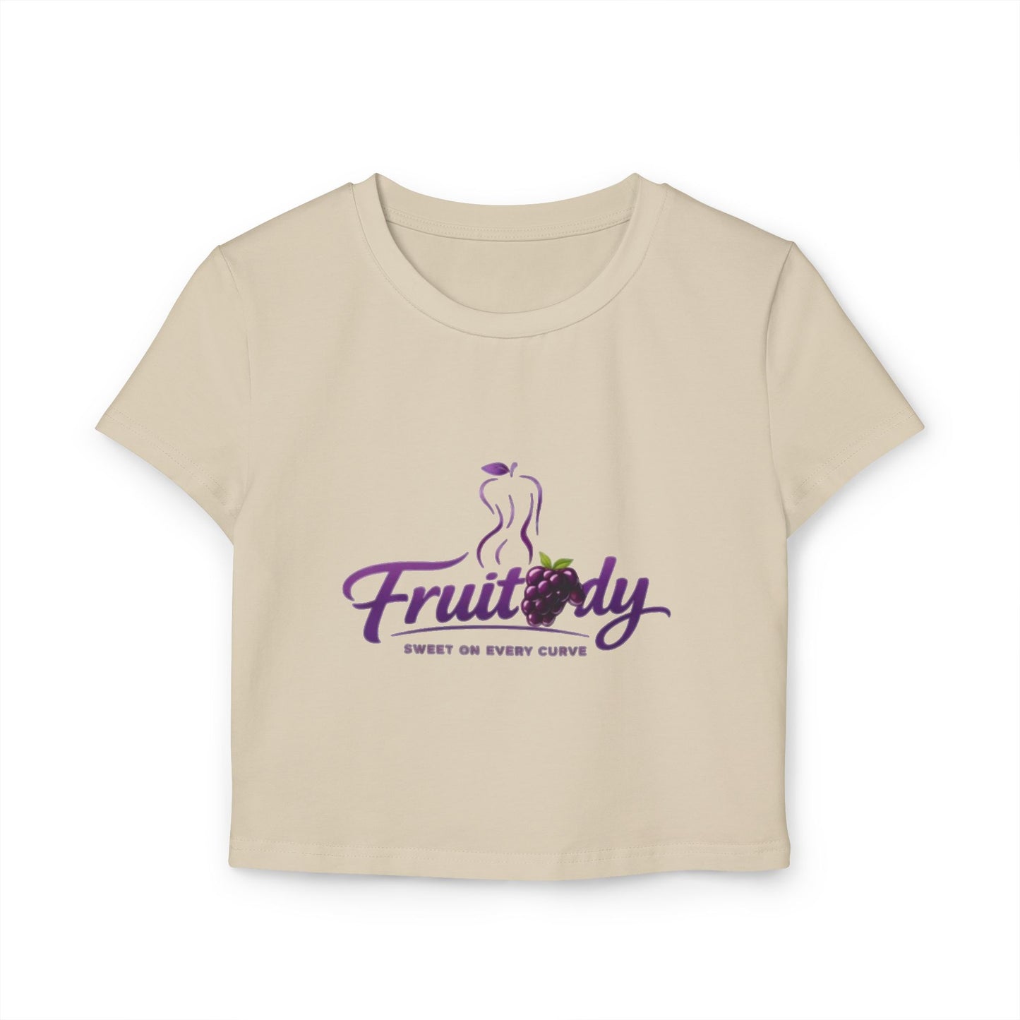 Fruitody Women's Crop Tee — grape Fruit Logo Casual Summer Top