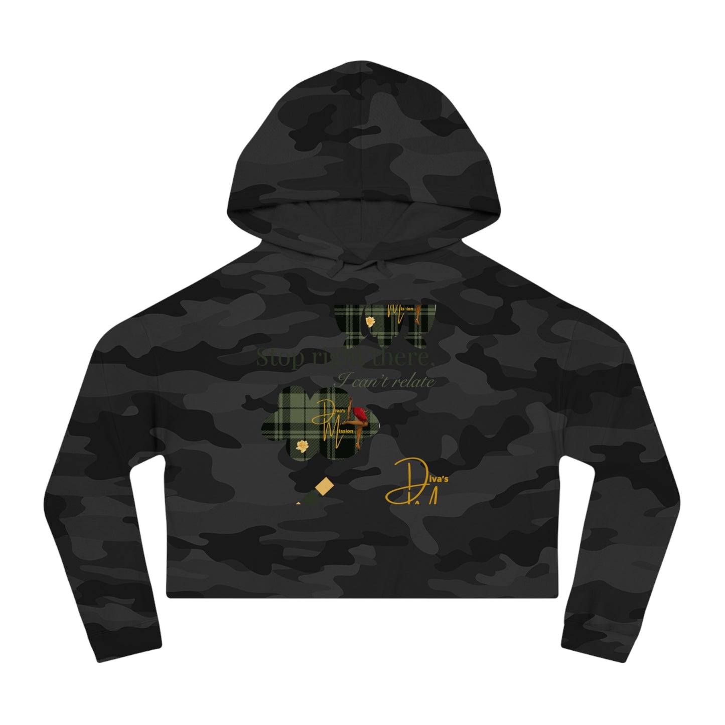 Diva’s Mission-Women’s Cropped Hooded Sweatshirt