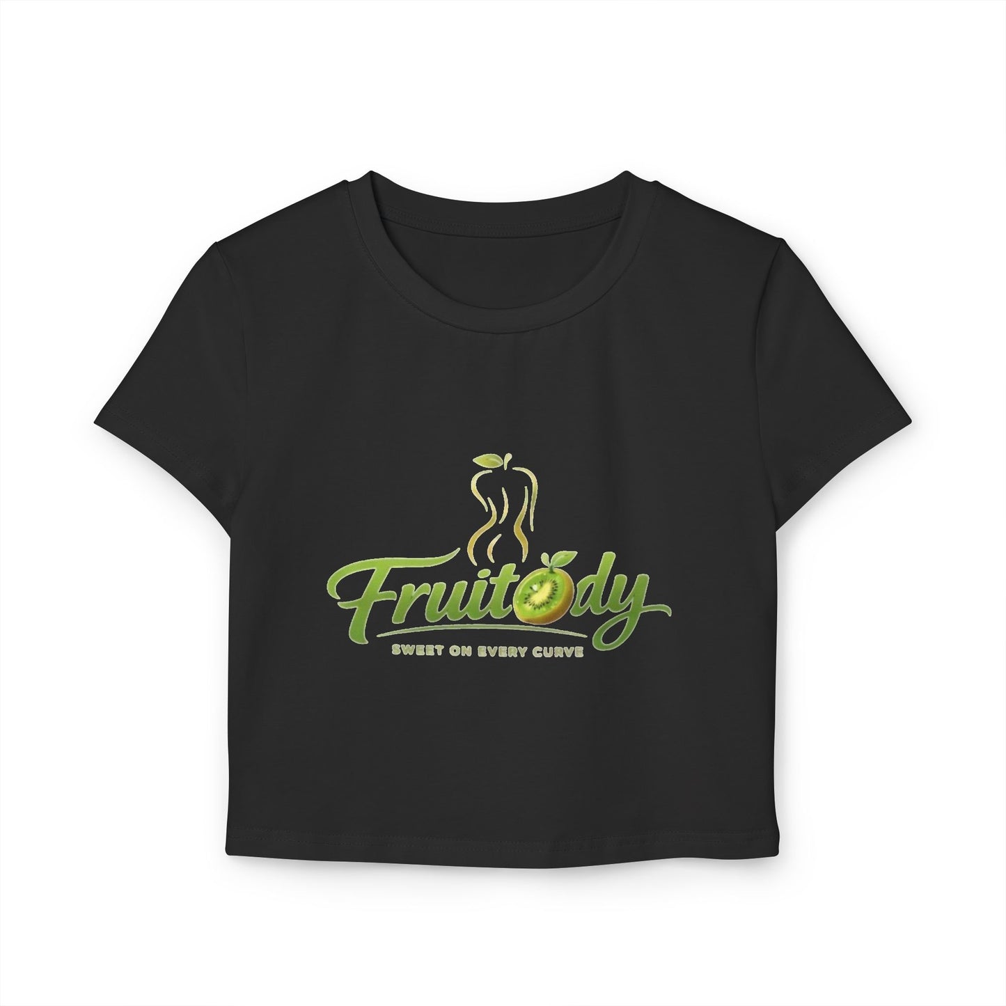 Fruitody Women's Crop Tee — kiwi Fruit Logo Casual Summer Top