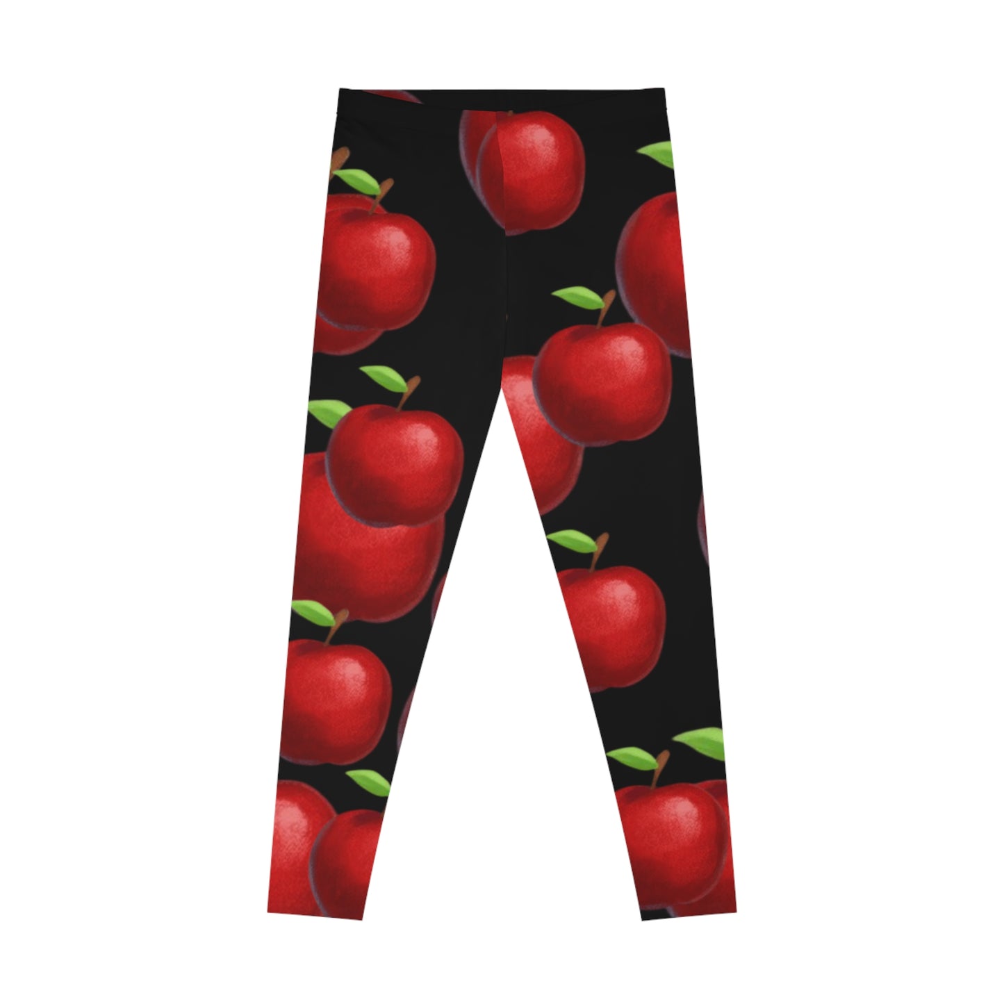 Apple Print Leggings — fruitody Red Apple Pattern All-Over Print Leggings for Teachers & Fall Fashion