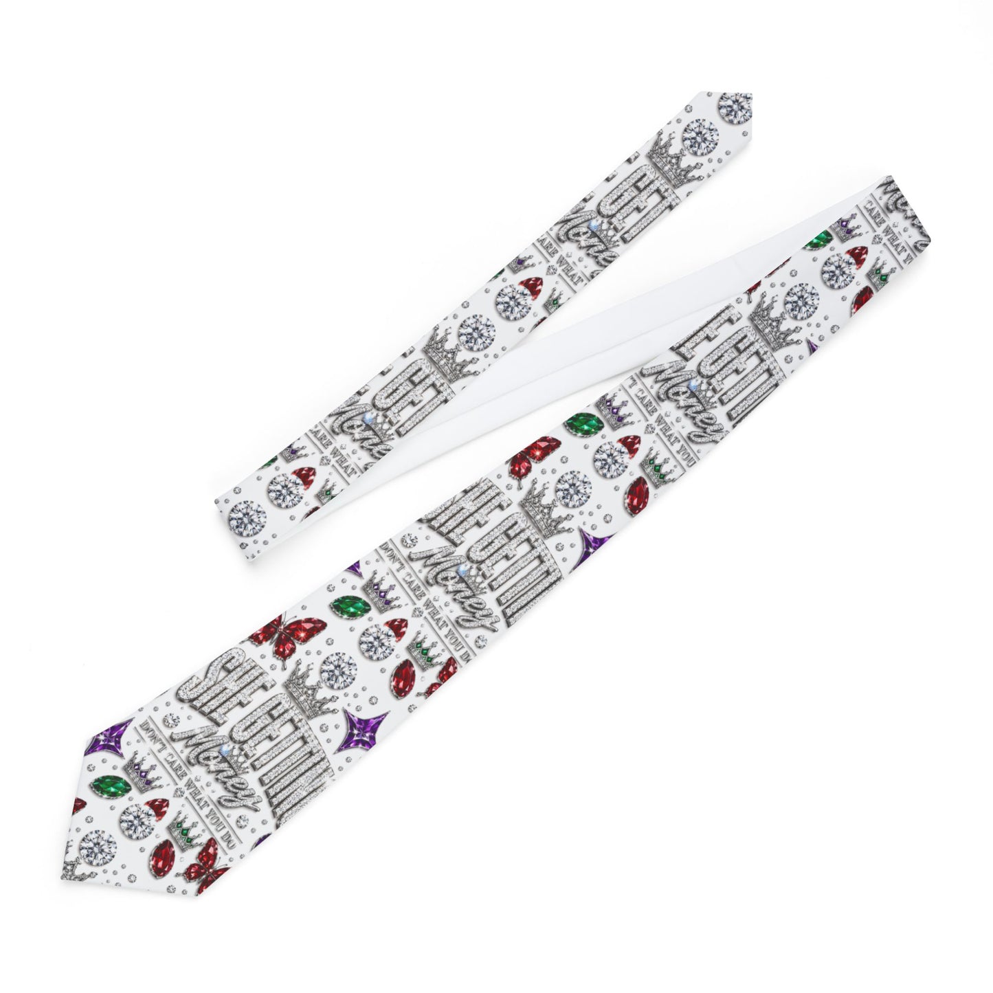 She getting money Necktie — Festive Ornaments & 'Merry' Script Holiday Tie