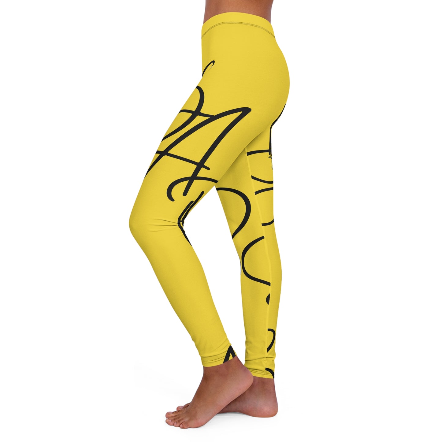 B.a.p.s-Diva yellow High-Waist Women’s Leggings — Everyday Activewear Yoga Pants