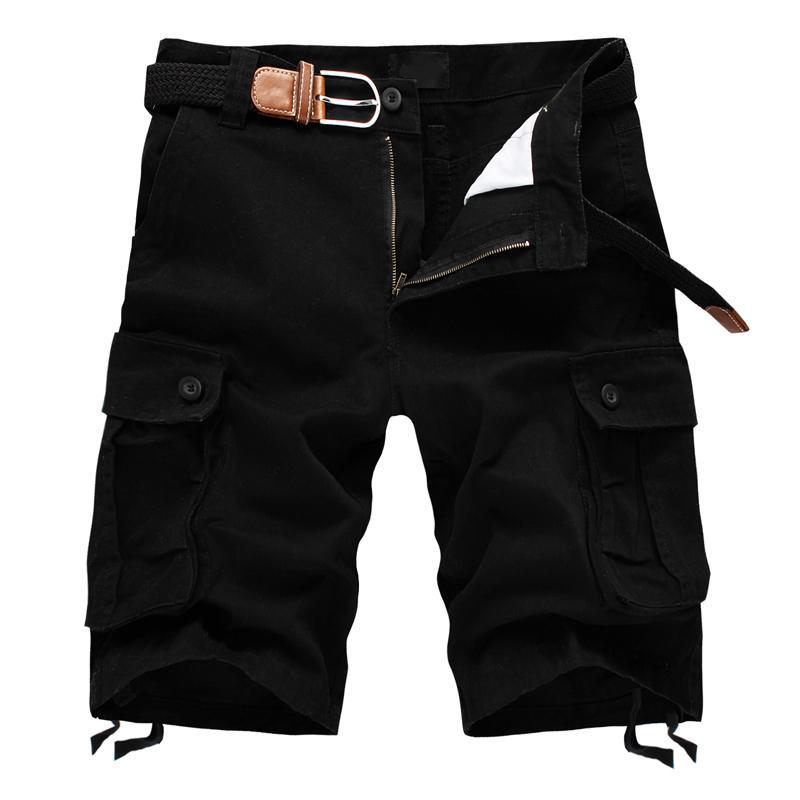 Men's Cotton Cargo Shorts with Pockets - Plus Size