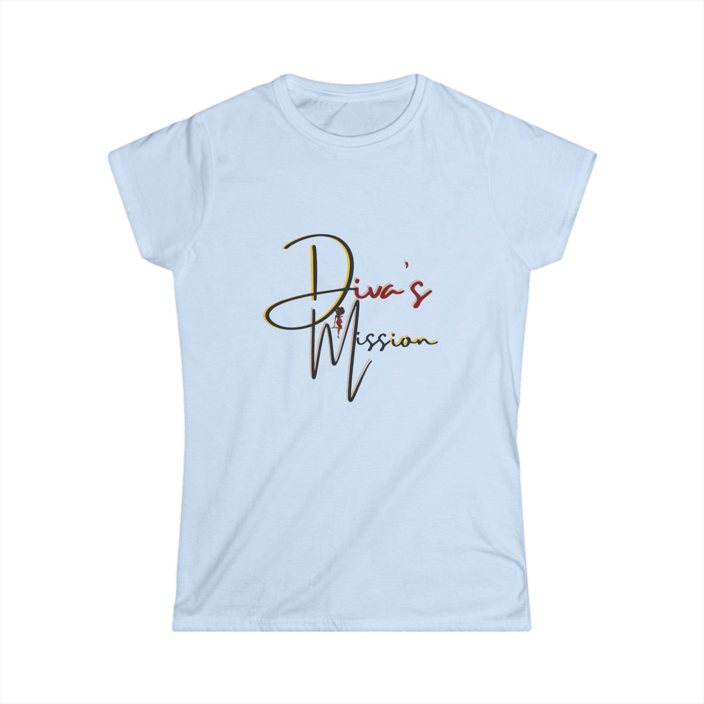 Yellow Women's Tee - 'Diva's Mission' Script Logo Graphic
