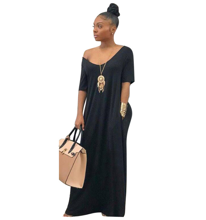 Casual Short Sleeve Pocket Dress