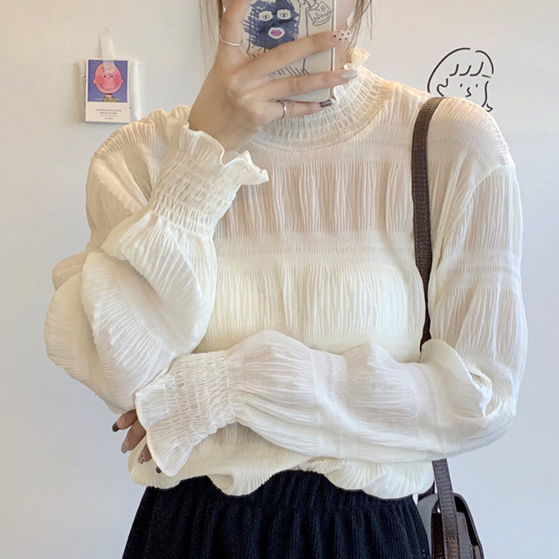 New French Style Loose Chiffon Blouse for Women