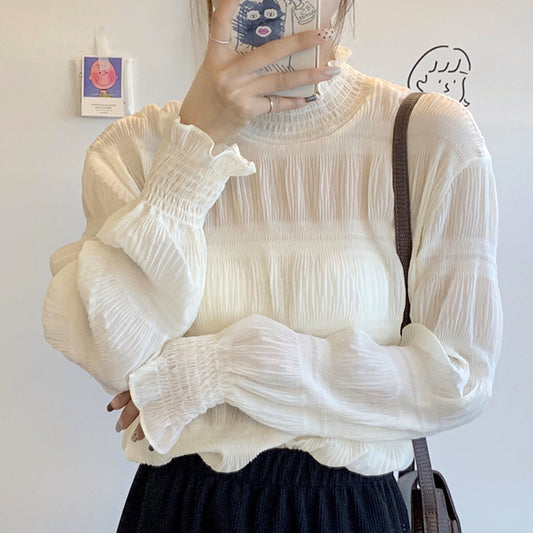 New French Style Loose Chiffon Blouse for Women