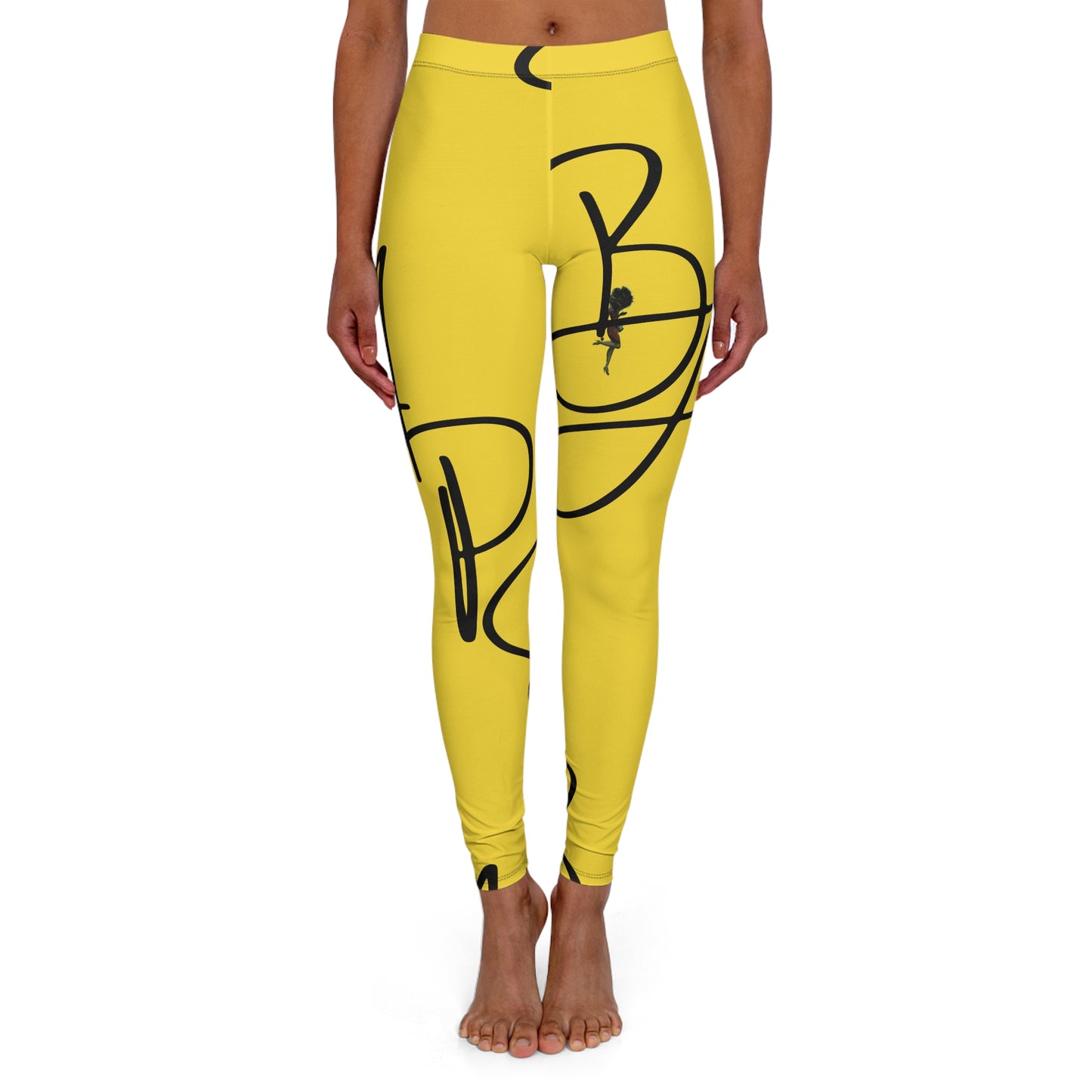 B.a.p.s-Diva yellow High-Waist Women’s Leggings — Everyday Activewear Yoga Pants