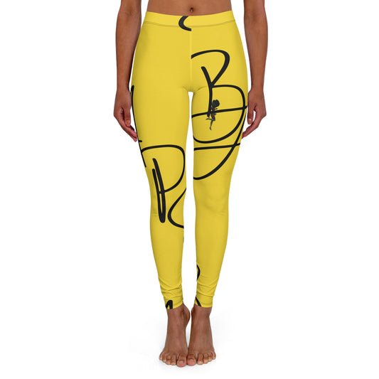 B.a.p.s-Diva yellow High-Waist Women’s Leggings — Everyday Activewear Yoga Pants