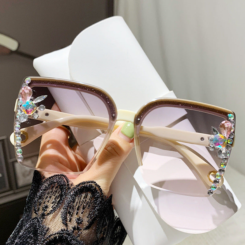2026 Women's Oversized Diamond-Studded Sunglasses