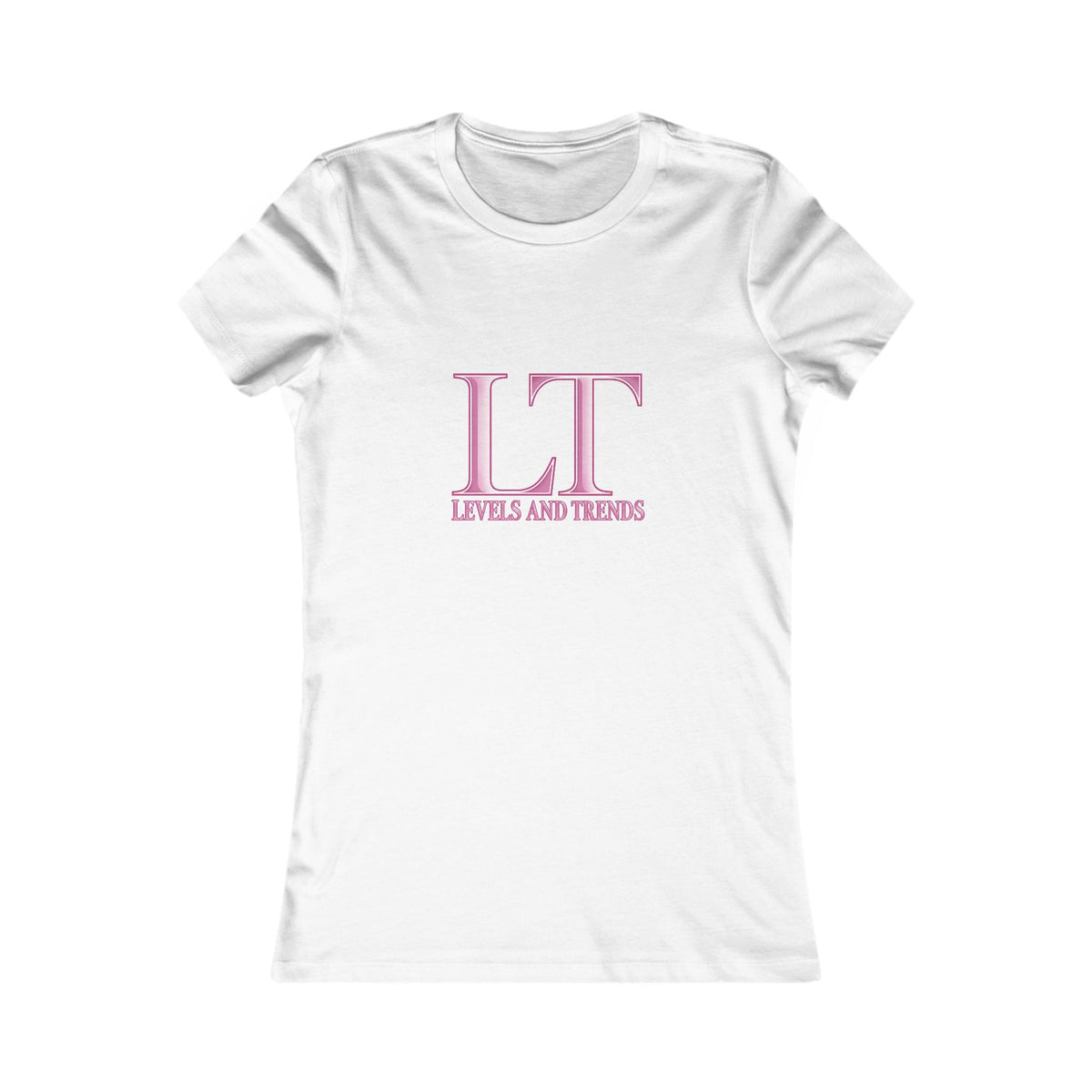 Levels and Trends (LT) pink Women's White Graphic Tee