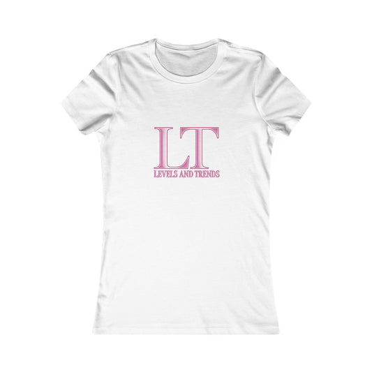 Levels and Trends (LT) pink Women's White Graphic Tee