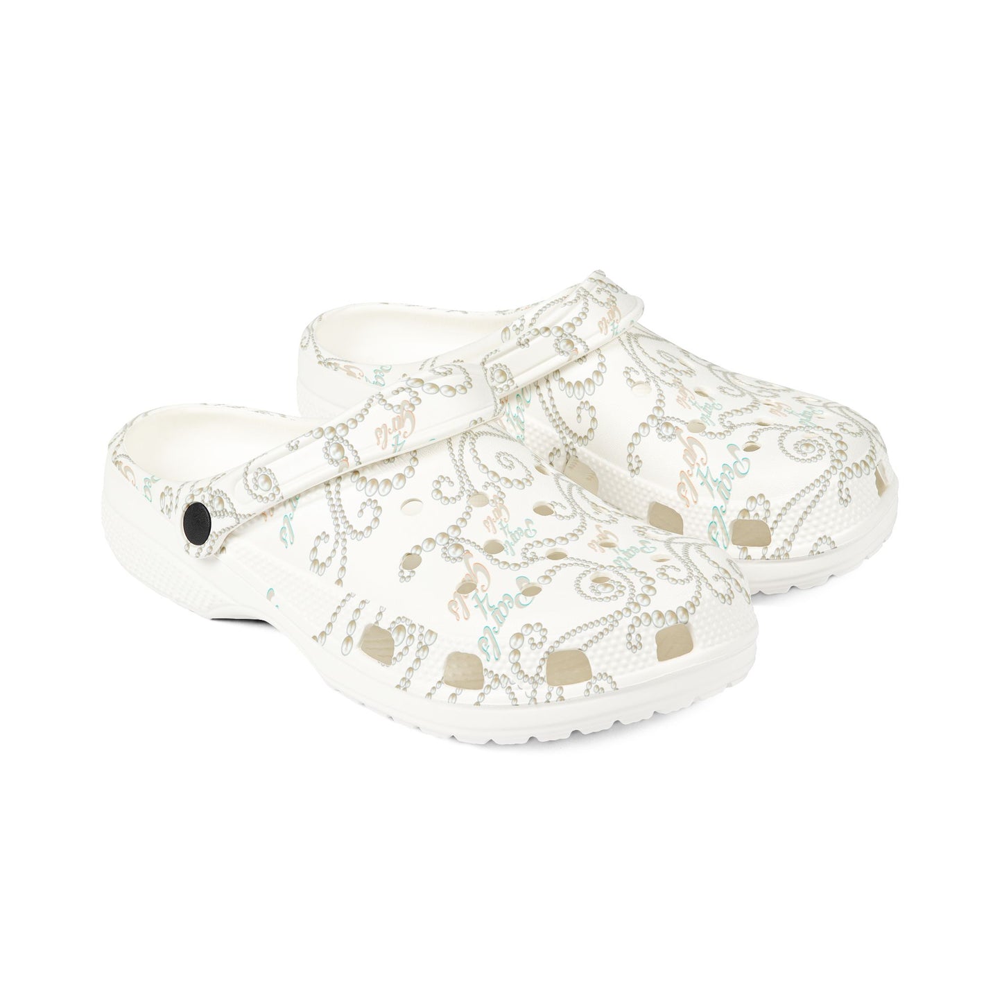 Pearls 4 girls crocs with Subtle Paisley Print – Lightweight Garden & Casual Shoes