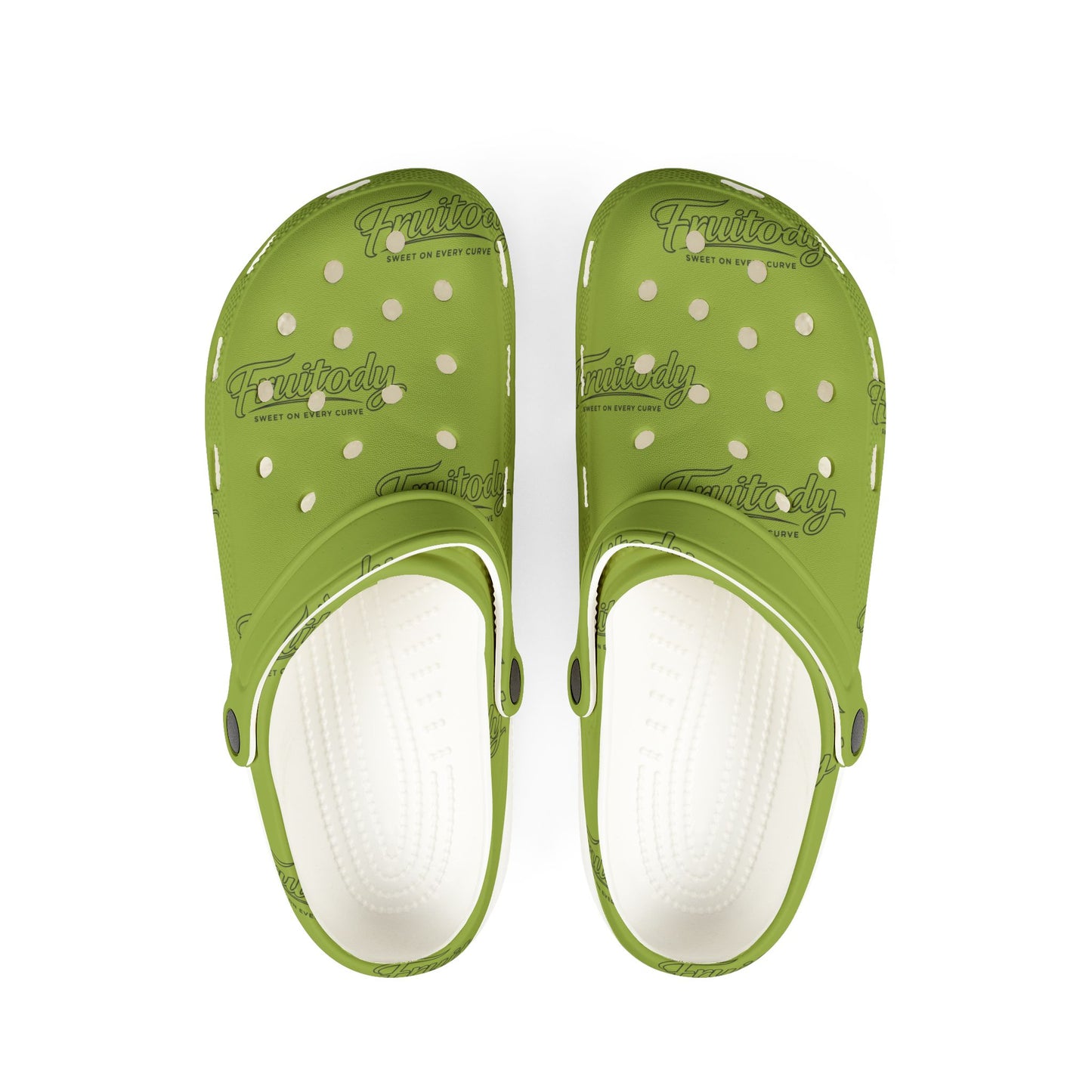 Kiwi FRUITODY-Foam Clogs — Comfortable Slip-On Shoes with All-Over Logo Print