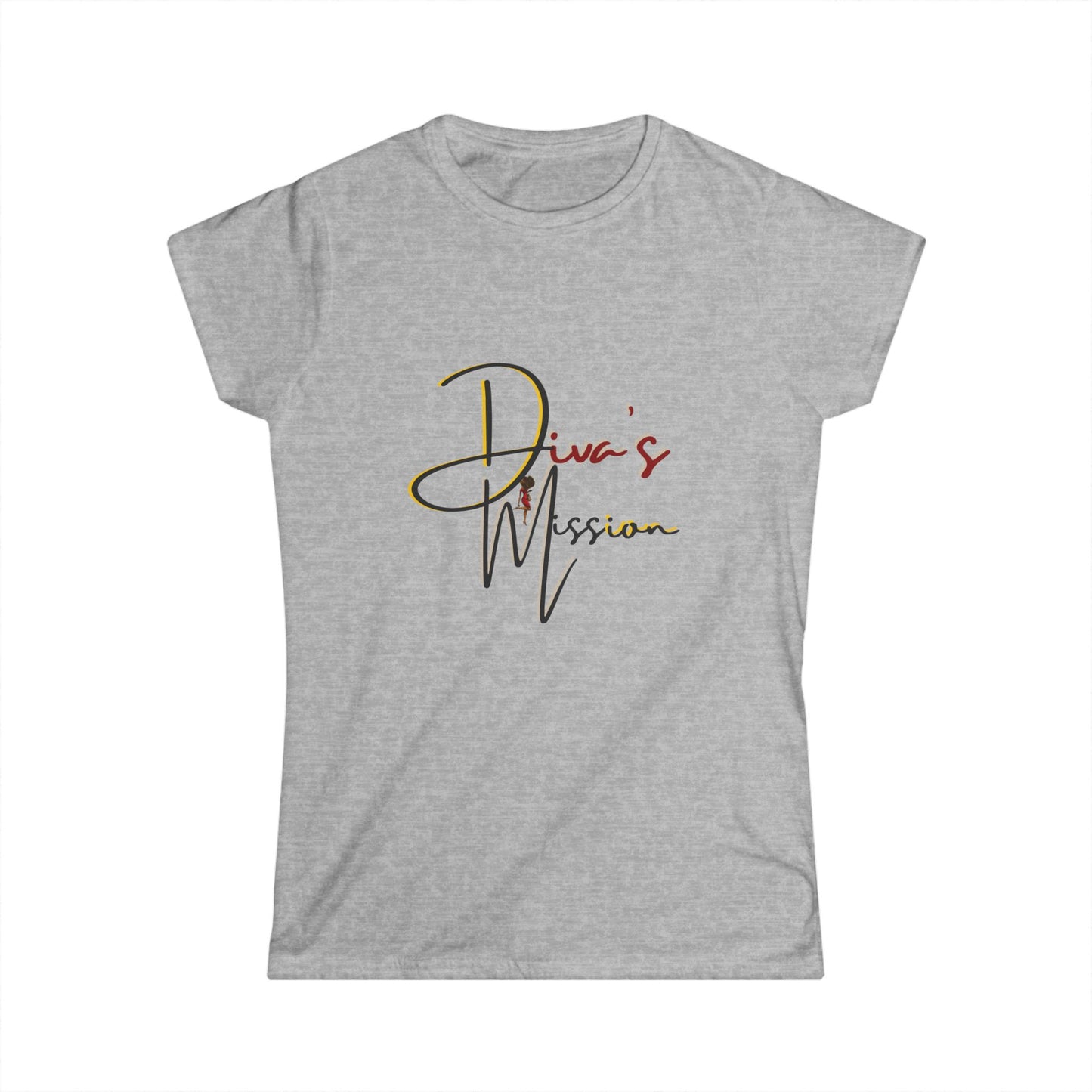 Yellow Women's Tee - 'Diva's Mission' Script Logo Graphic