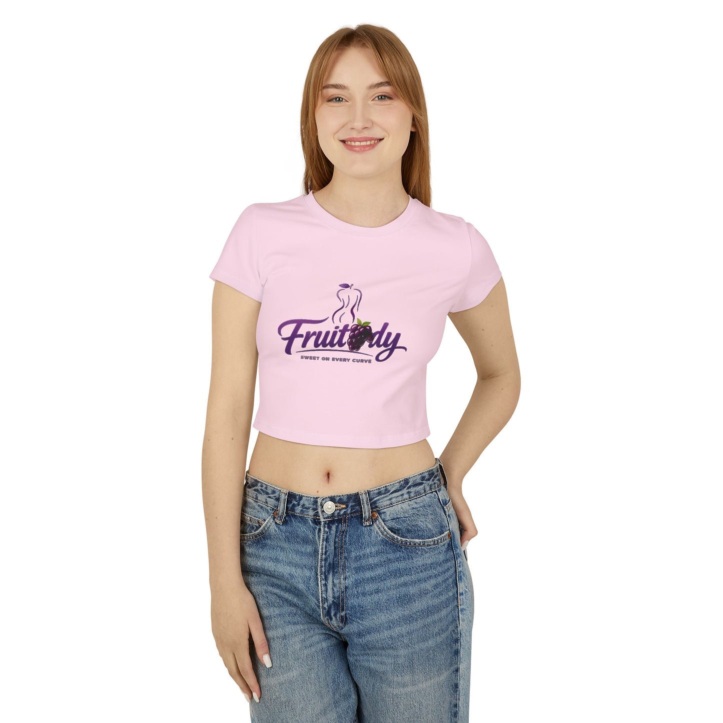 Fruitody Women's Crop Tee — grape Fruit Logo Casual Summer Top