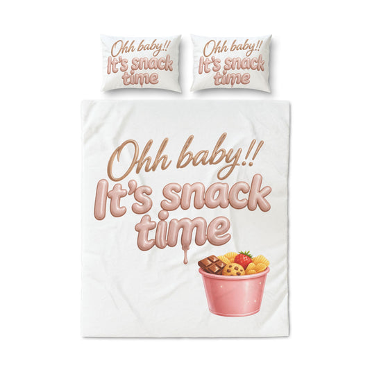 Quilt Cover - "Ohh baby!! It's snack time" Cute Snack Bucket Bedding Set