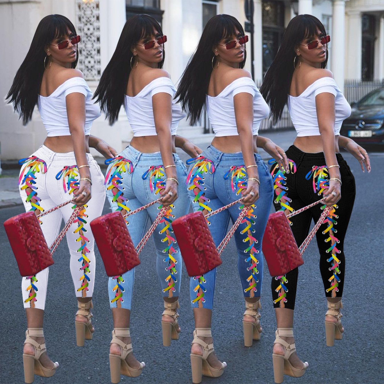 Women's High Elastic Denim Pencil Pants