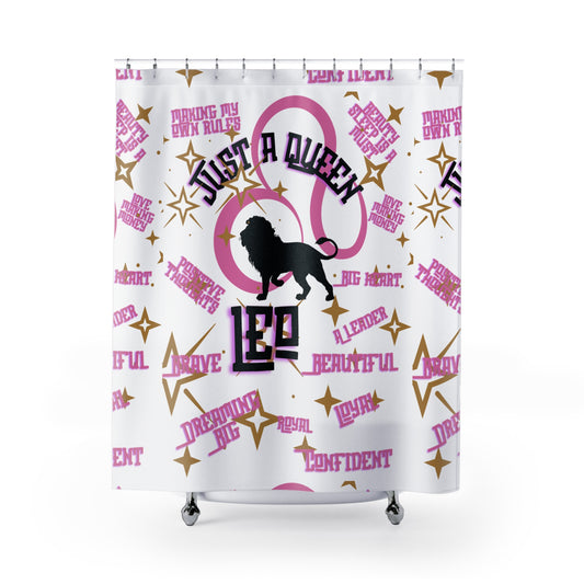 Shower Curtain - Just a Queen Design, Lion Decor, Modern Bathroom Accessory, Empowering Gift, Home Decor Must-Have