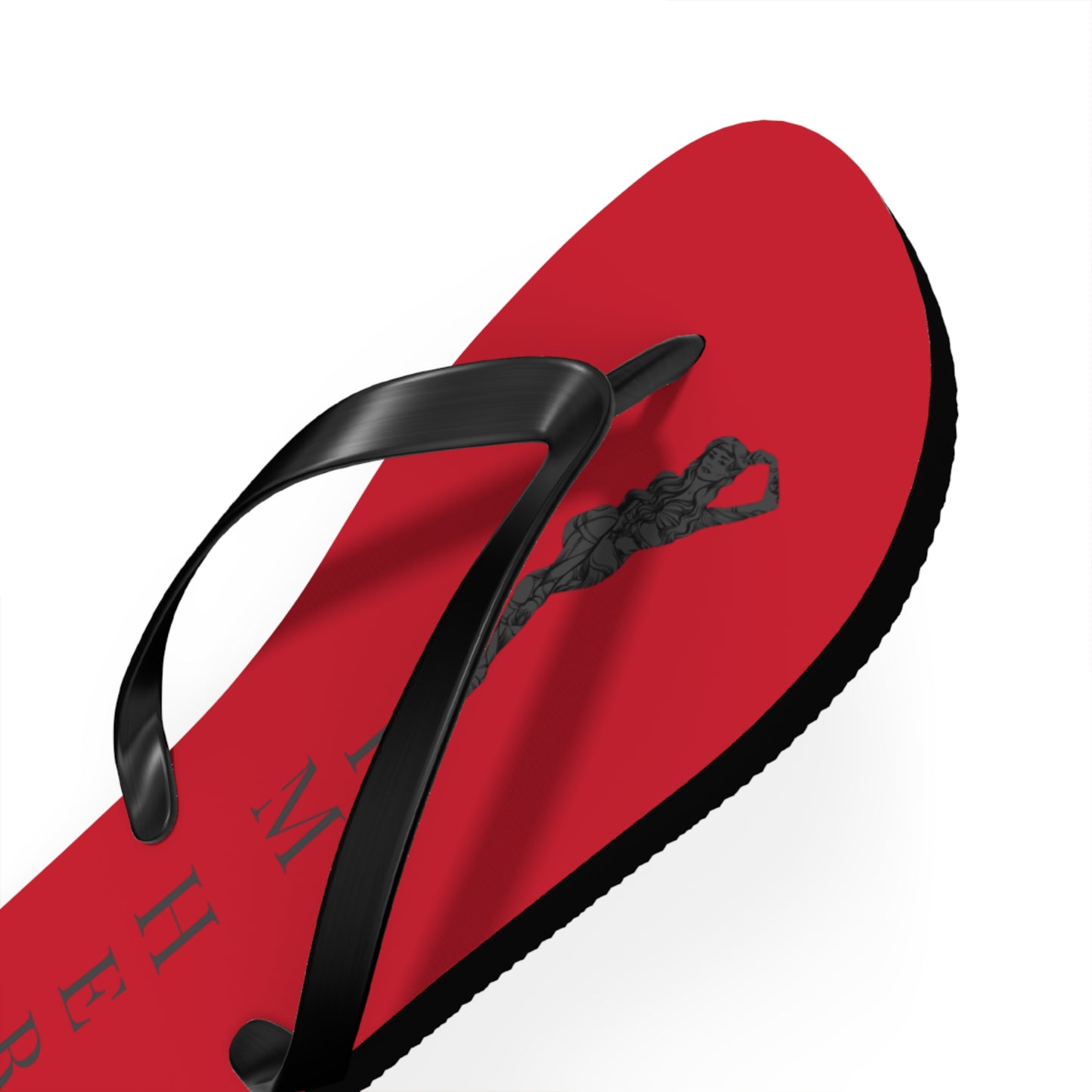 Red 'I'm Her' Flip Flops – Couples Beach Sandals