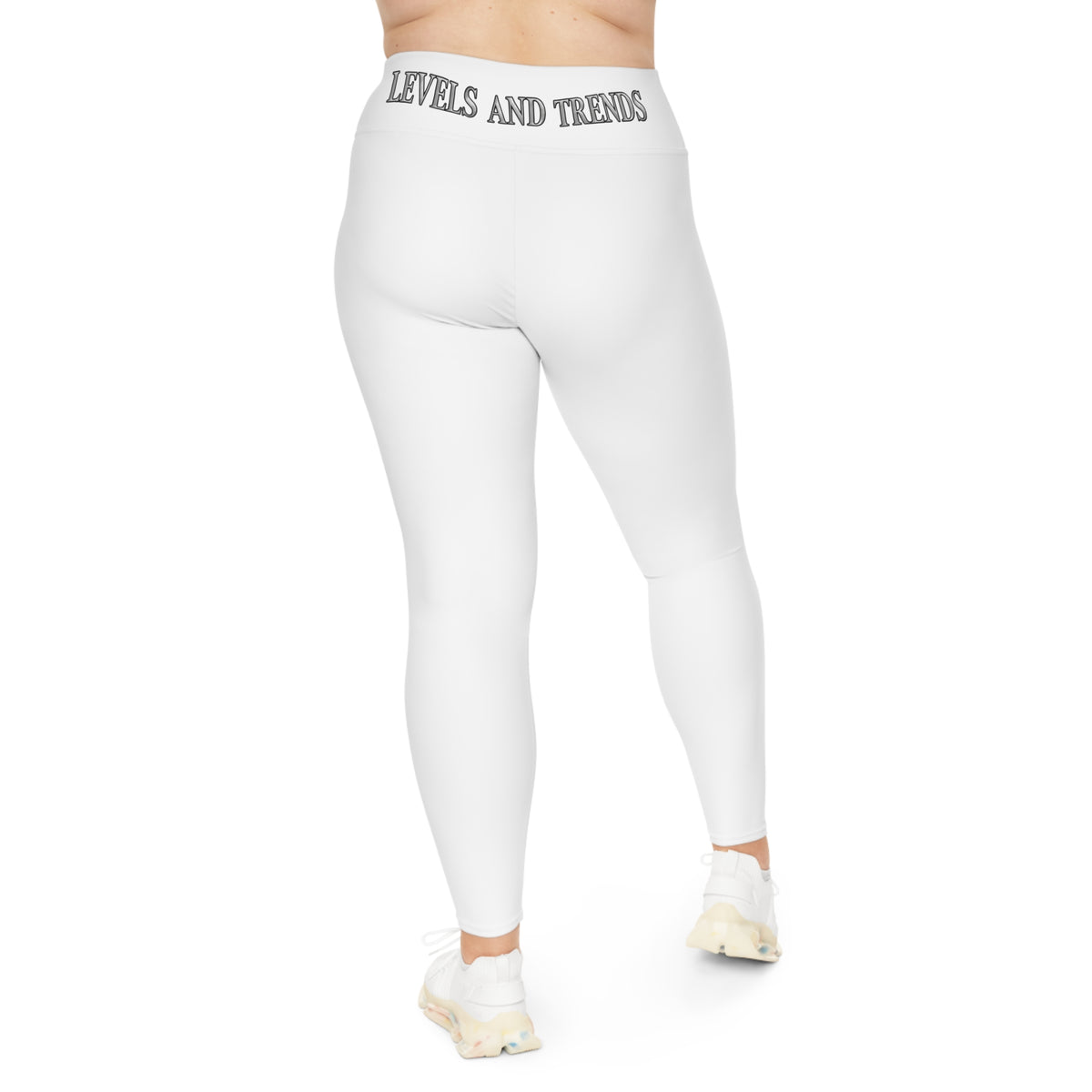 Plus Size Leggings —white  'Levels and Trends' All-Over Print