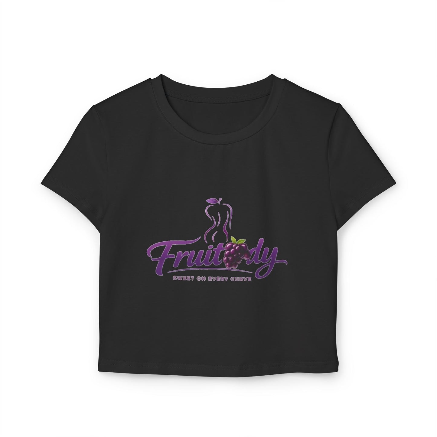 Fruitody Women's Crop Tee — grape Fruit Logo Casual Summer Top