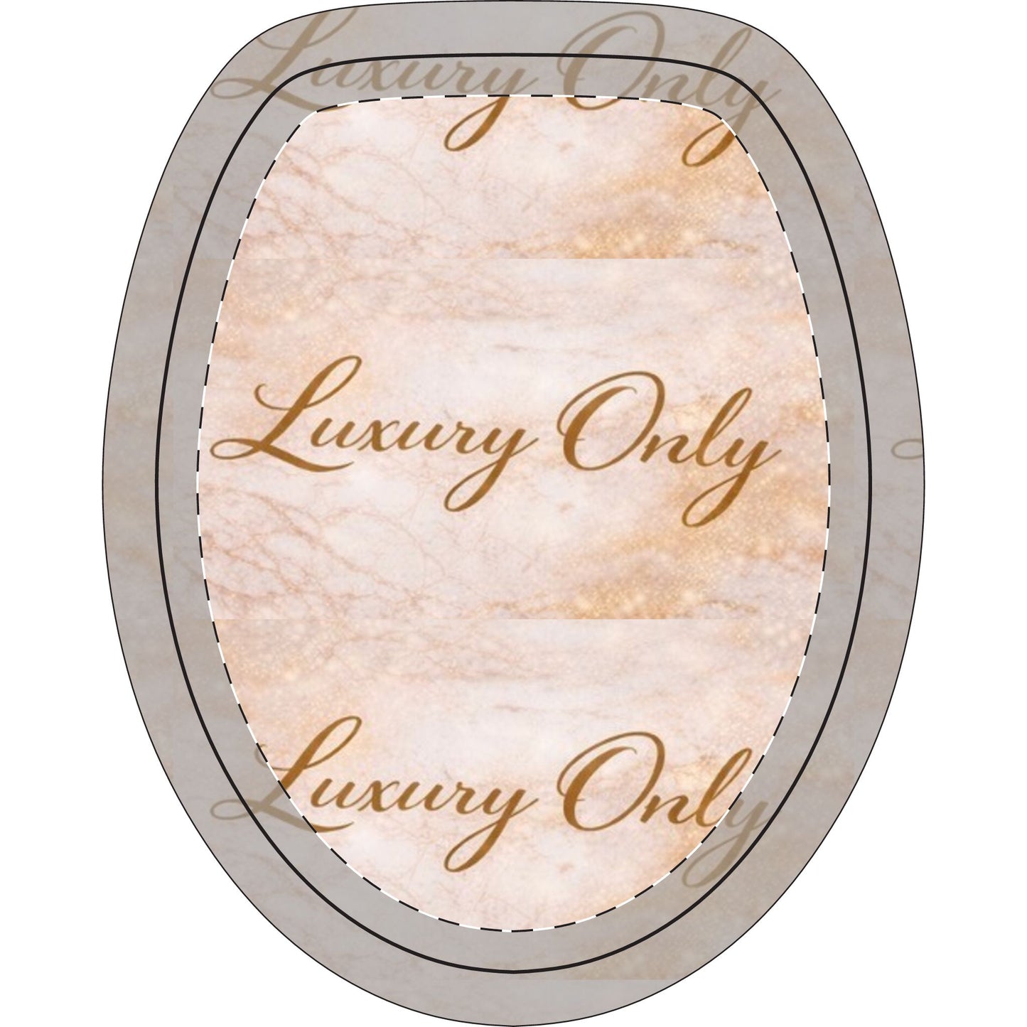 Girl Luxury Only Marble Bathroom 3-Piece Toilet Rug Set