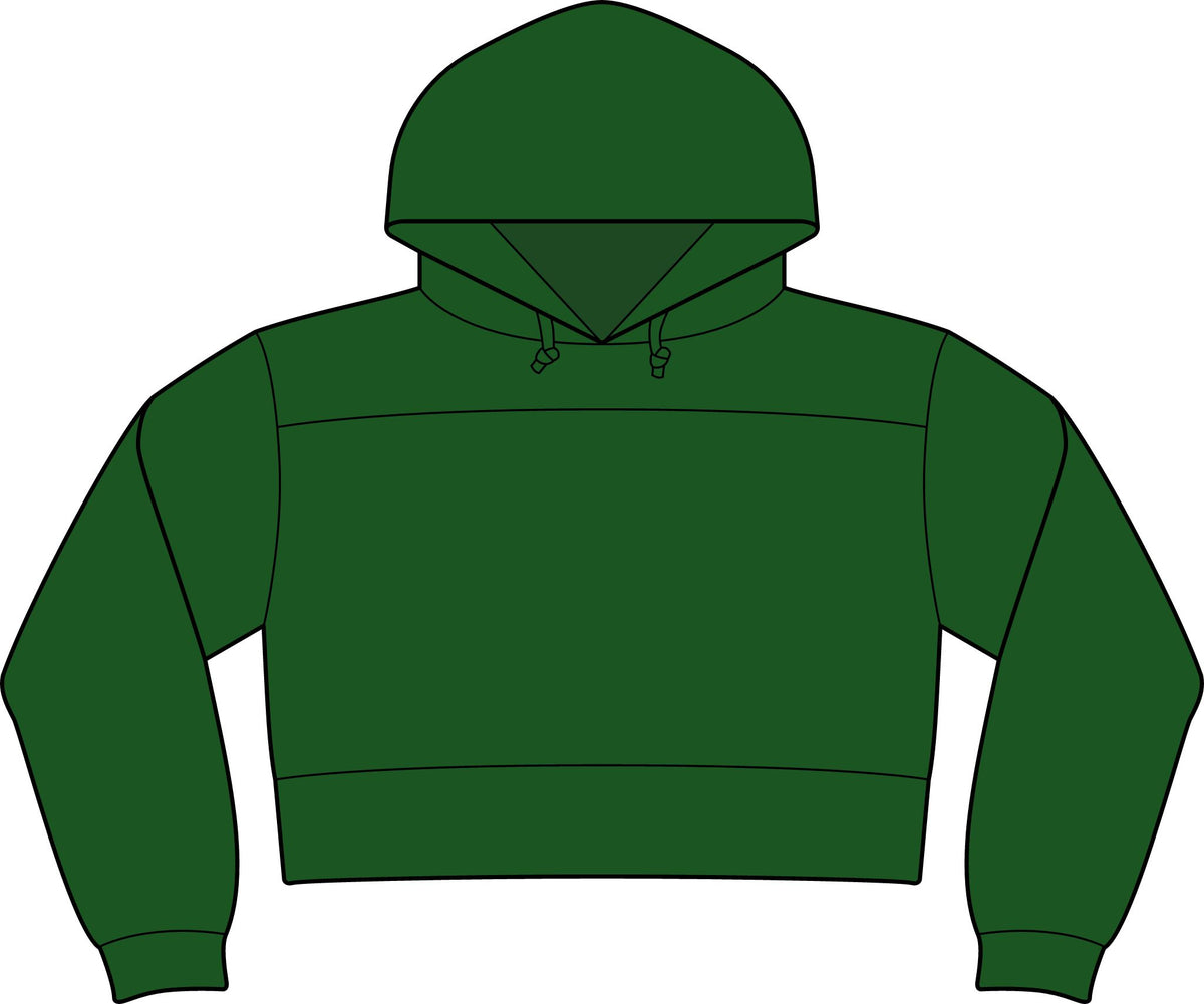 Cropped Hoodie — Levels and trends Cropped Fleece Hooded Sweatshirt