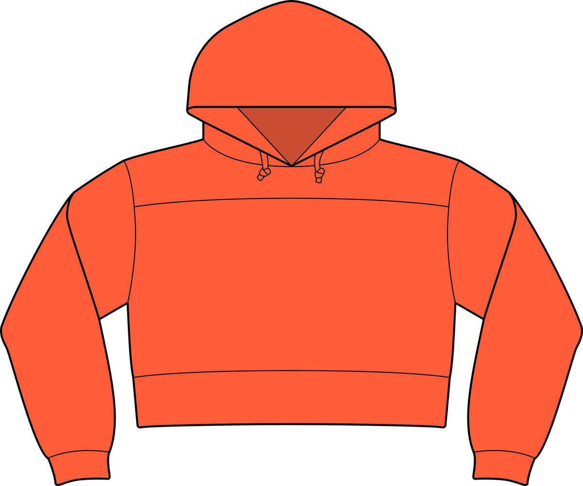 Cropped Hoodie — Levels and trends Cropped Fleece Hooded Sweatshirt