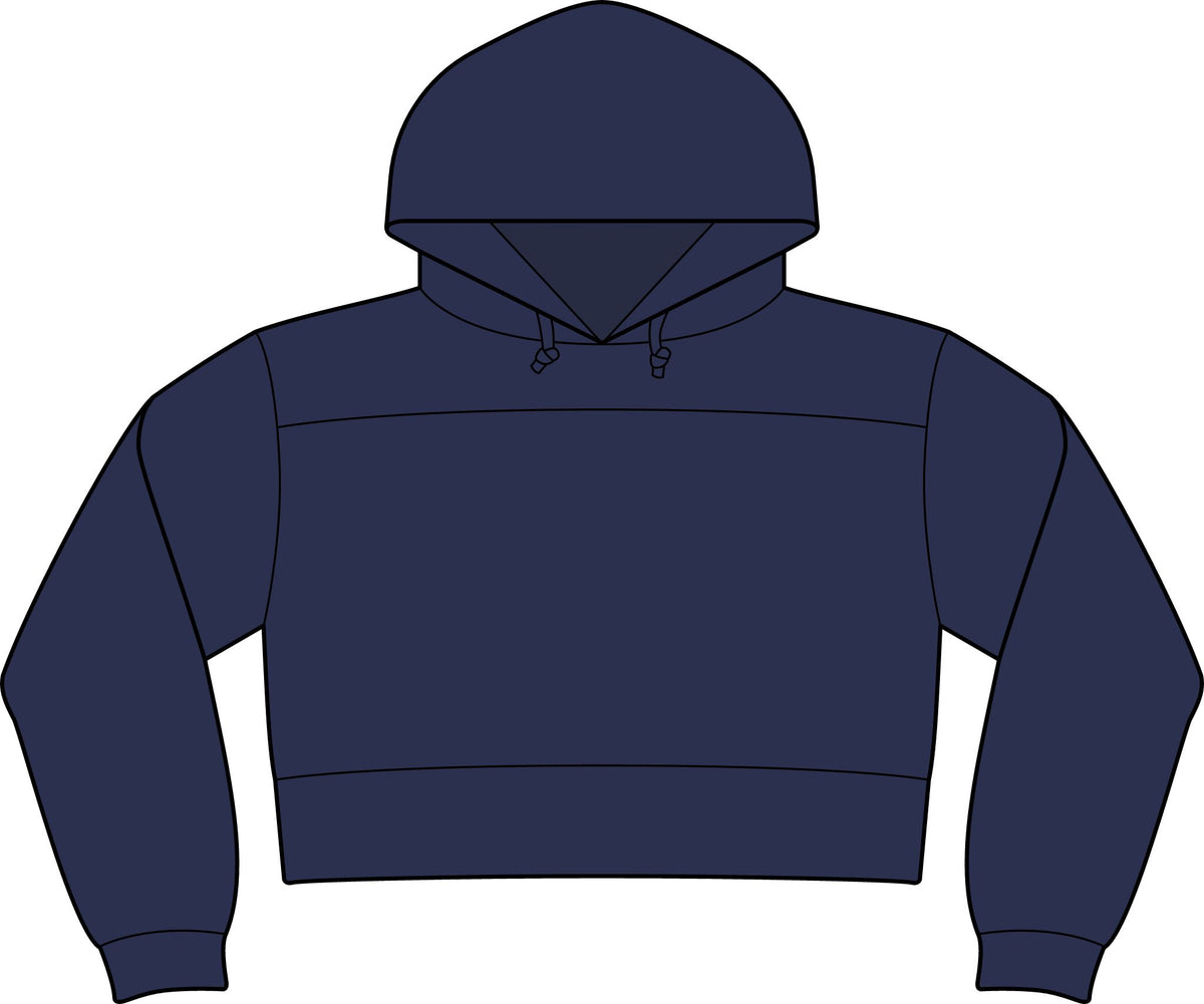 Cropped Hoodie — Levels and trends Cropped Fleece Hooded Sweatshirt